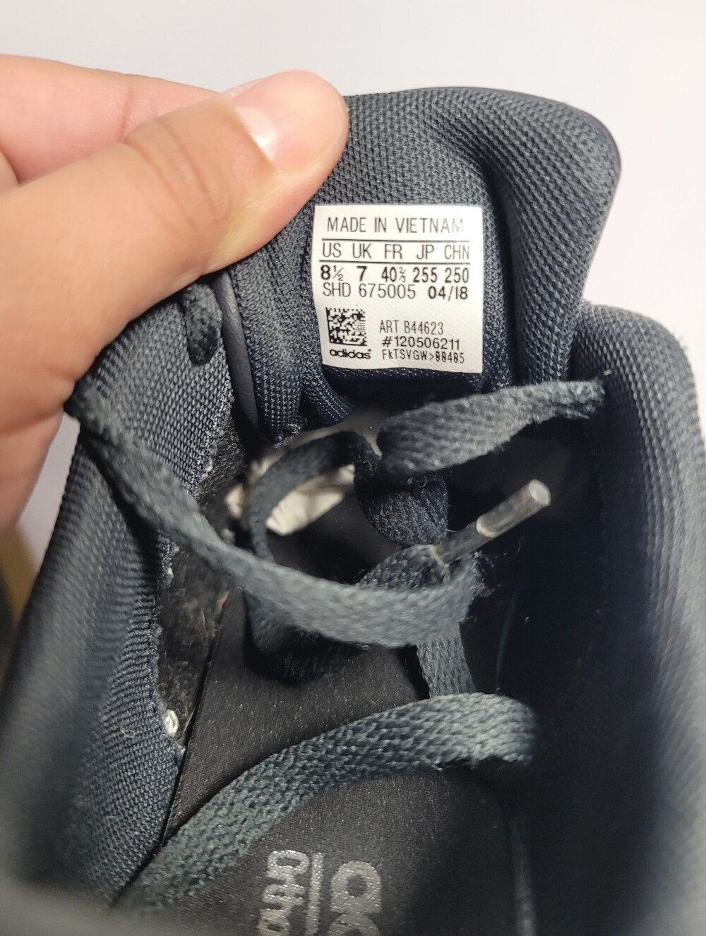 adidas Dark Gray Suede Sneakers with Cream Stripes and Gum Sole - Picture 2 of 7
